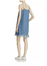 Sadie &amp; Sage Womens Frayed Hem Denim Dress Size X-Small Color Blue Denim - £40.39 GBP