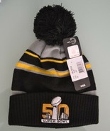 NFL Super Bowl 50 Youth Black/Gray Cuffed Knit Hat NWT - $225.80 MXN