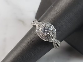 Womens Vintage Estate 14k White Gold Diamond Engagement Ring 4.2g E1092 - £1,358.45 GBP