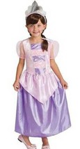 Girls Princess Purple Dress &amp; Tiara 2 Pc Halloween Costume-size 7/8 - £12.47 GBP