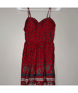 Band of Gypsies Red Floral Bodice Cup Spaghetti Mini Dress - $270.11 MXN