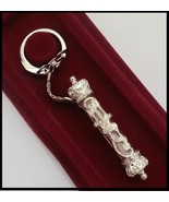 Silver Mezuzah style keychain with travel bless scroll amulet Israel charm - £11.65 GBP