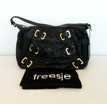 TREESJE Poppy Hobo Leather Handbag Black NEW $595 - $140.00