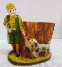 Nancy Pew Vintage Hunter with gun, duck, and  birddog Vase Planter 2033 ... - £9.40 GBP