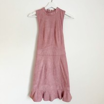 NWT Mistress Rocks Boiling Point Dusty Pink Mini Dress Ruffle Faux Suede XS - £39.22 GBP