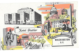 Hotel Statler Washington DC Vtg Advertising Postcard - £3.91 GBP