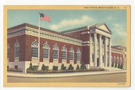 NY White Plains New York Post Office Vintage 1935 Linen Postcard - £3.78 GBP