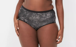 Lane Bryant CACIQUE Silky No Show Full Brief Panty BLACK FLORAL Plus Sz ... - $15.35