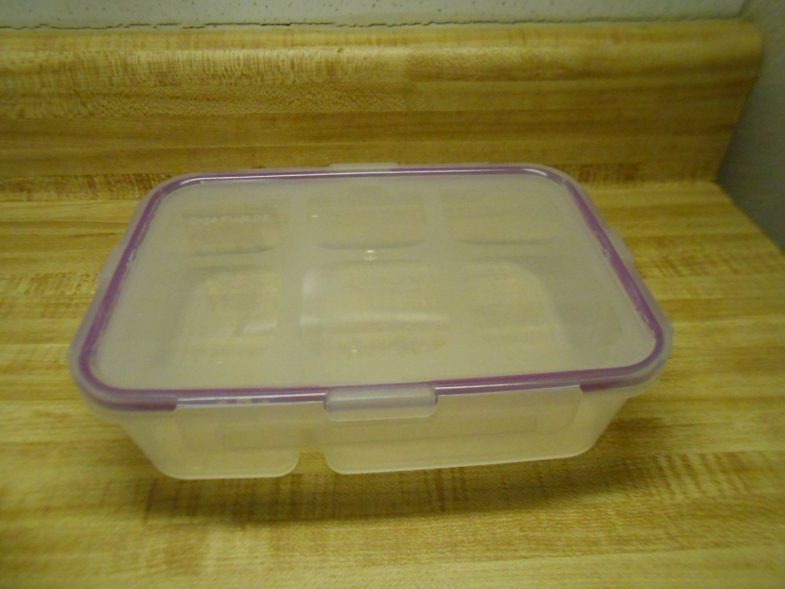snapware divided container clear with purple stripe 28 ounce - $8.76