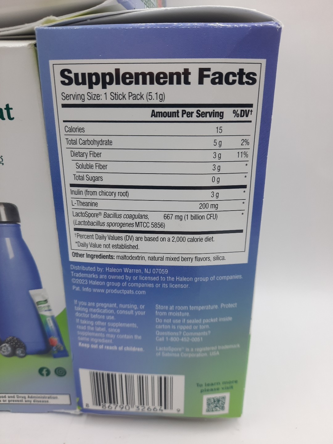 Benefiber Dual Action Biotic Prebiotic 18 Sticks Ea Mixed Berry Exp 02/2026 *3* Item image 4