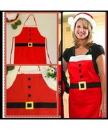 2 Pieces CHRISTMAS GIFT New Adult Cooking Baking Kitchen Chef Red Santa ... - $15.82