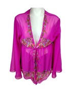 Boston Proper Misses Large Sheer Beaded and Embroidered Kimono Top - $25.90