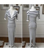 Tuckernuck Caroline Constas Crochet Collar Ribbed Nautical Stripe Blue W... - $89.28