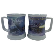 2 The Polar Express “Believe” 3D Coffee Cup Cocoa Mugs Warner Bros Chris... - £19.74 GBP