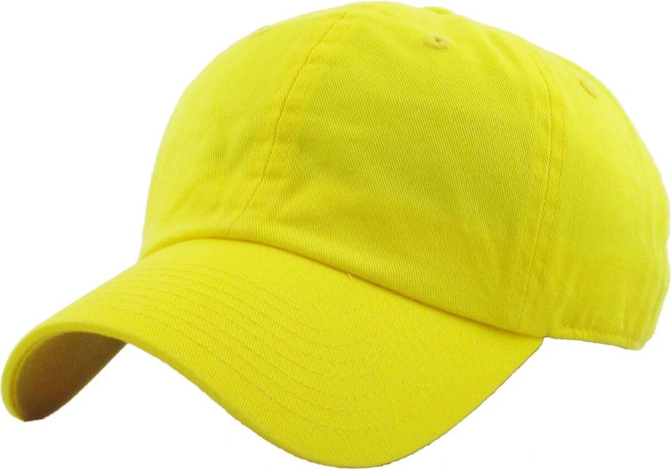 Yellow Solid Plain Washed Dad Hat Cotton Polo Style Baseball Ball Cap New - $19.99
