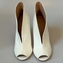 Christian Siriano Shoes White Ankle Vamp V  Stiletto Heel Peep Toe Women 9 - £17.66 GBP