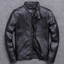 men Classic casual leather jacket. super sales origin natural cowhide co... - $195.99