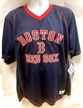 Boston Red Sox MLB True Fan V-Neck Jersey Shirt Embroidered Men's Large L 42-44 - $39.99