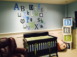 ALPHABET SET-WOODEN LETTERS-WALL LETTERS-ABC WALL - £145.52 GBP