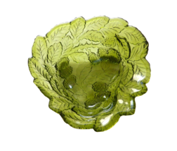 Indiana Glass Loganberry Mint Bowl or Candy Dish Olive Avocado Green Vintage - £13.14 GBP