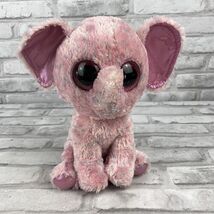 TY Beanie Boos 9" ELLIE Elephant Pink Dotty Plush Boo Sparkly Glitter Ey... - $17.38