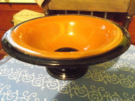 Depression Glass Decorative Brown Bowl With Black Trim - £39.96 GBP
