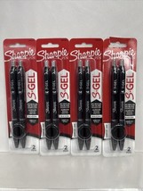 (4) Sharpie S-Gel BLACK Ink 0.7 Grip Retractable Gel Pen 2 pk COMBINE SHIP! - $10.49