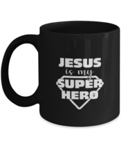 Religious Mugs Jesus Is My Super Hero Black-Mug  - £12.54 GBP