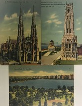 Lot 3 Church, Cathedral, &amp; Central Park in New York City, NY Vintage Postcards - £30.85 GBP