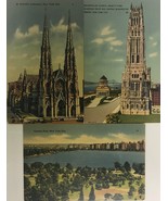 Lot 3 Church, Cathedral, &amp; Central Park in New York City, NY Vintage Pos... - £30.86 GBP