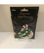 Vintage Snowman Sequin Applique Sew-On Sequined Patch - $10.80 CAD