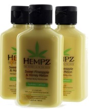 3 PK Hempz Sweet Pineapple &amp; Honey Melon Herbal Body Moisturizer, 2.25 fl oz - £17.05 GBP