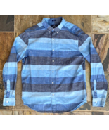 American Eagle Shirt  Mens Prep Fit Blue Striped Long Sleeve Button Up S... - $272.99 MXN