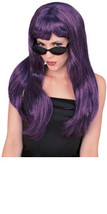 Rubie&#39;s PURPLE/BLACK Glamour Wig Adult Halloween Costume Accessory 50498 - £7.02 GBP