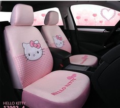 Hello Kitty Cartoon Car Seat Covers Set Universal Car Interior Full Set ... - £133.67 GBP