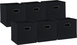Large And Sturdy, Dual Plastic Handles | Cube Storage Bins | Foldable,, 6 Pack - £34.75 GBP