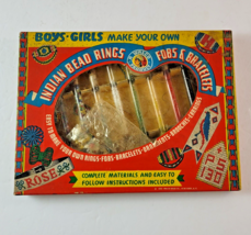 Vintage 1960&#39;s Walco Indian Bead Craft Kit In Box - Rings, Robs &amp; Bracelets - £15.48 GBP