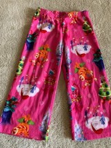 Trolls Girls Pink Santa Christmas Trees Snowflakes Fleece Pajama Pants 4T - $5.39