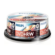 Philips DVD+RW Blanks (4.7 GB Data/120 Minutes Video, 1-4x Speed Recording, 25 S - £66.09 GBP