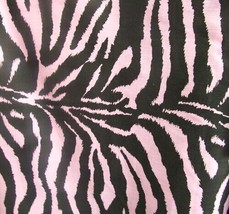 56&quot;x126&quot; - Black and Pink - Tablecloth Poly Cotton Zebra Print - £45.66 GBP