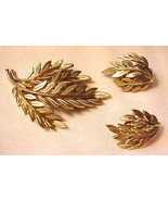 Vtg Crown Trifari Alfred Philippe Autumn Leaf Brooch Pin Clip On Earring... - $225.00