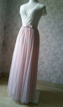 PINK Long Tulle Skirt Outfit Women Custom Plus Size Tulle Skirt image 5