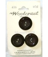 Set of 3 Vintage Black Plastic Buttons - $5.47 CAD