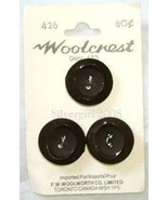 Set of 3 Vintage Black Plastic Buttons - £3.13 GBP