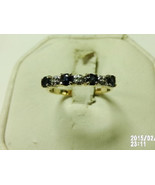14K Yellow Gold Sapphire &amp; Diamond Wedding Band Ladie&#39;s Sz 7 Ring .43tcw... - £128.19 GBP