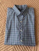 Zachary Prell Cotton Blue Plaid Short Sleeve Shirt SZ XXL EUC - $719.68 MXN