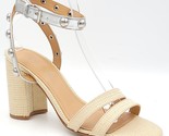 Marc Fisher Women Ankle Strap Sandals Lantern2 Size US 7M Silver Beige L... - £23.35 GBP