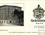 1916 Advertising Flyer Card Troy New York NY The Rensselaer Hotel  - $18.76