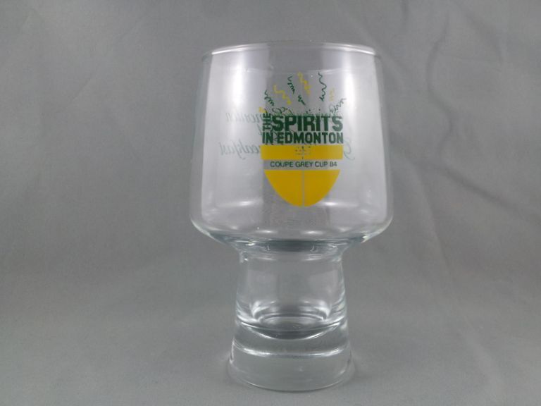 1984 CFL Grey Cup Mushroom Glass - the Spirit of Edmonoton Grey Cup Breakfast - $58.40