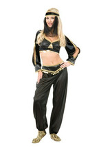 SEXY GENIE ADULT BLACK HALLOWEEN COSTUME SIZE MEDIUM 8-10 - £41.85 GBP